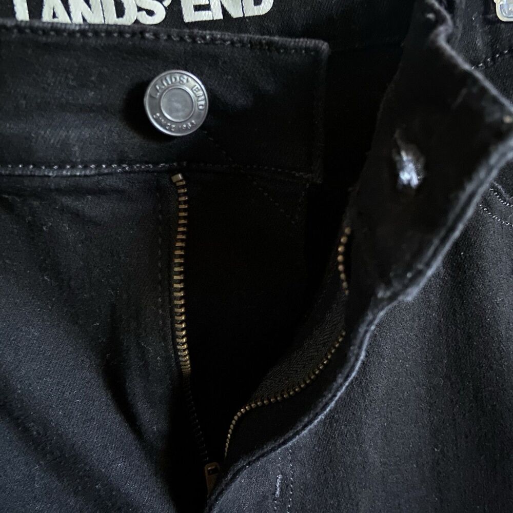 Lands End High Rise Slim Ankle Jeans 7/8 Length Size 12 Petite Black Denim - Picture 3 of 13
